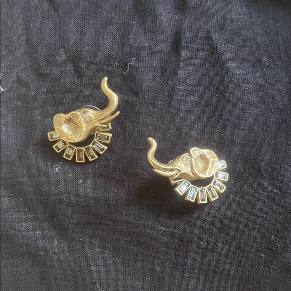 Elizabeth Cole Gold Elephant Earrings - Picture 1 of 6